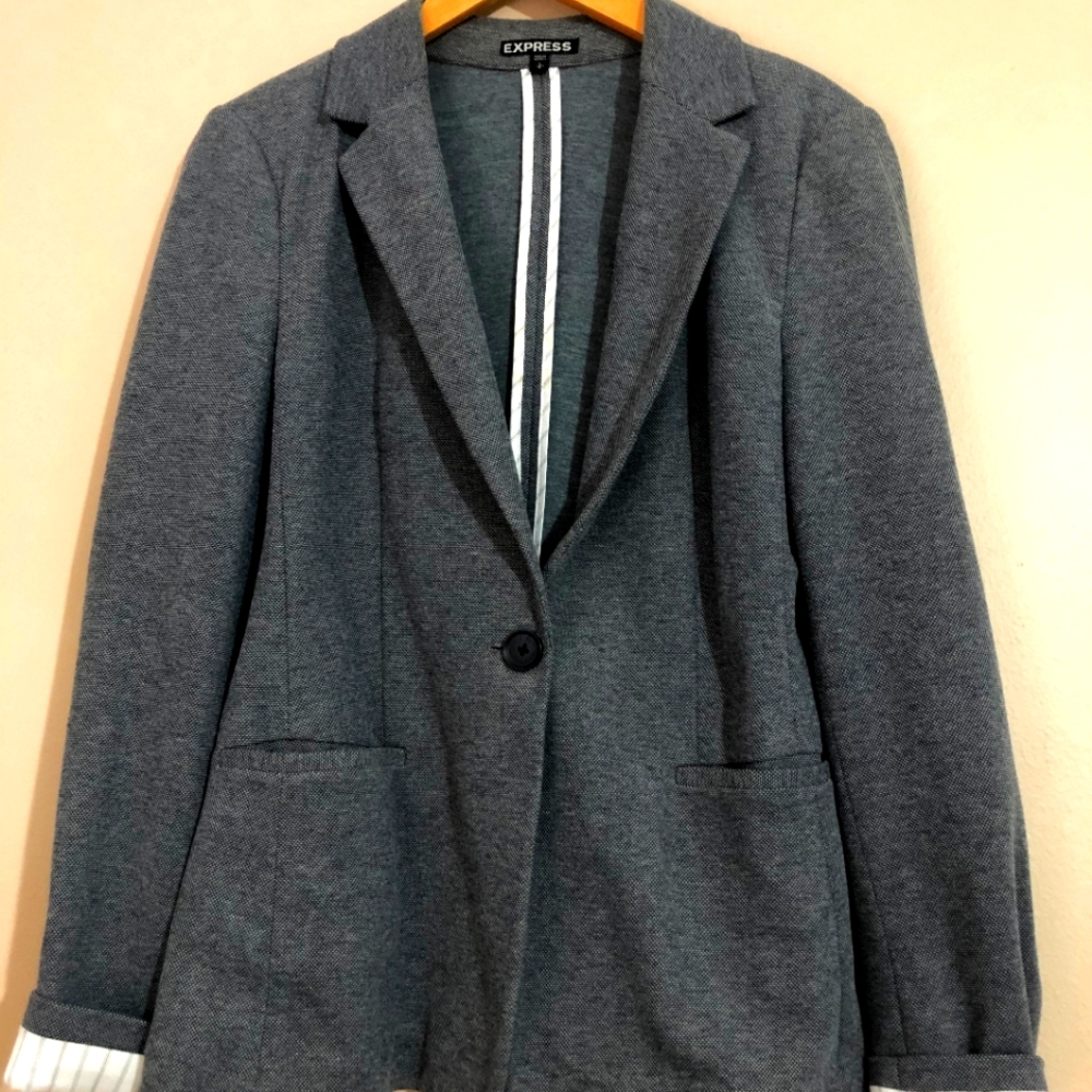 Express Cotton One- Button Blazer
